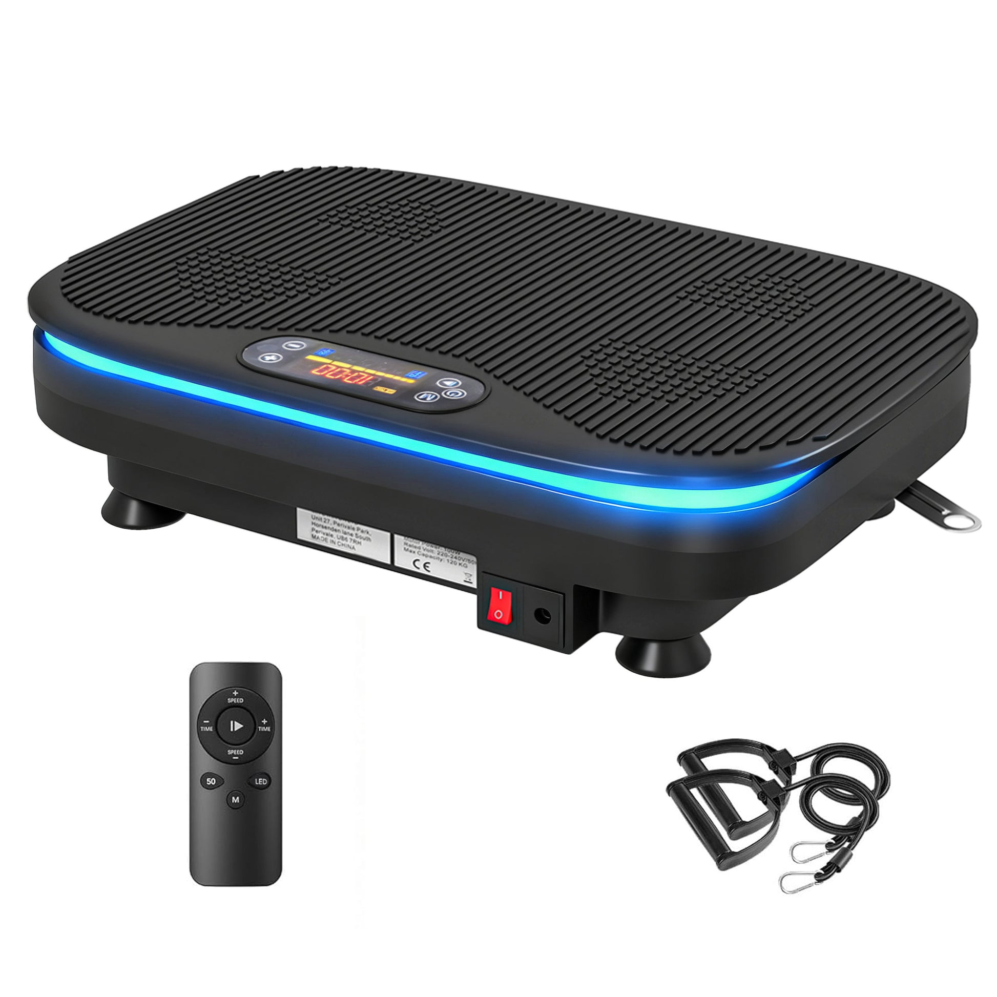 Photo of SPORTNOW Vibration Plate Exercise Machine with Cool Lights, 99 Speed Levels in Levels colour on a white background