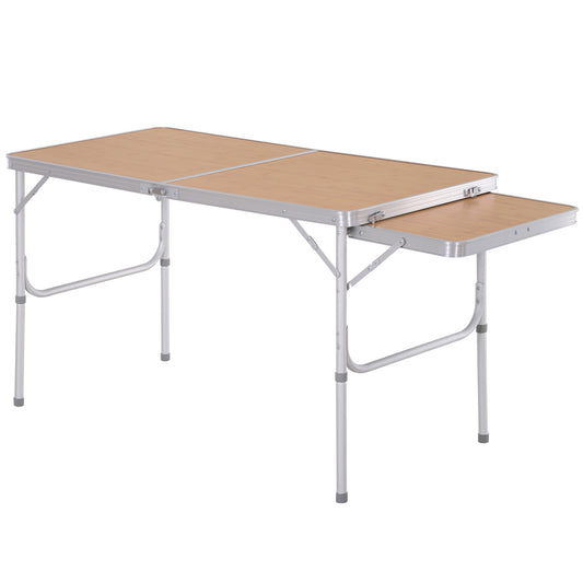 Photo of Outsunny Aluminium MDF-Top 4ft Folding Portable Outdoor Table Silver in Silver colour on a white background