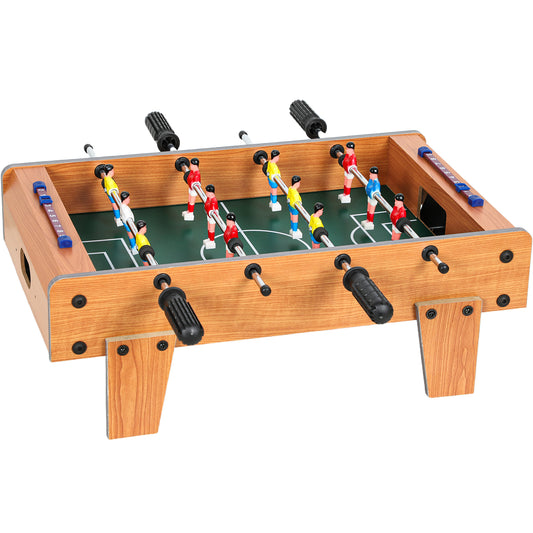 Photo of SPORTNOW 20 in Table-top Football Table with Stainless Steel Rods, Compact Foosball Table for Kids and Adults, All-Inclusive Foosball Game Set for Indoor, Nature Wood Finish in Finish colour on a white background