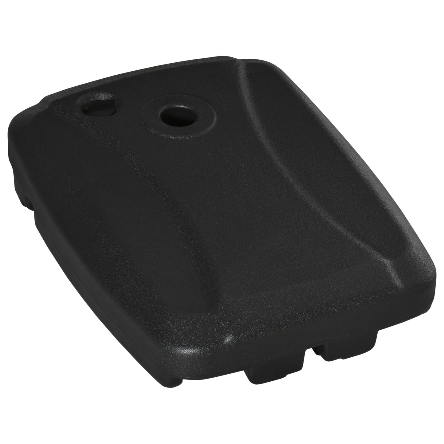 Photo of Outsunny Parasol Base, Water and Sand Filled, Up to 75kg, Portable Umbrella Stand Weights for Cantilever Banana Parasol with Wheels, Black in Black colour on a white background