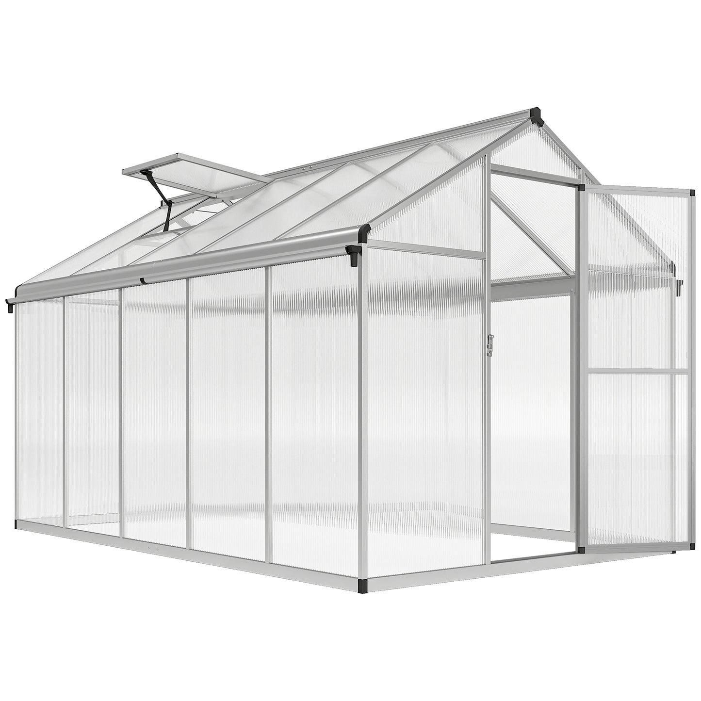 Photo of Outsunny 10 x 6ft Aluminium Frame Walk-In Greenhouse in Greenhouse colour on a white background