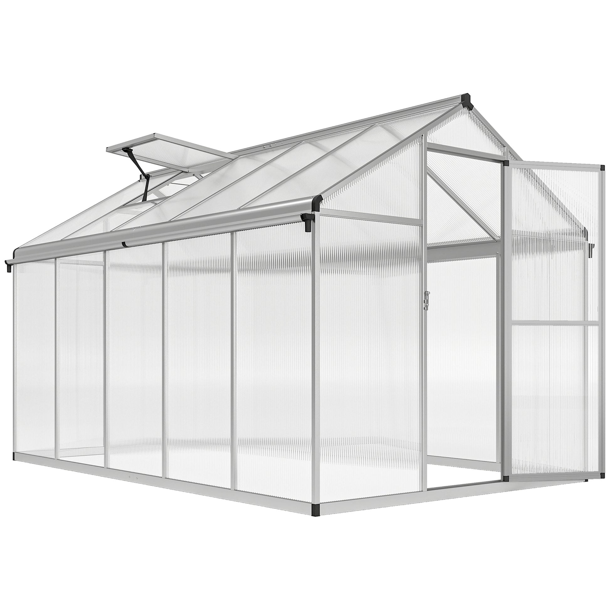 Photo of Outsunny 10 x 6ft Aluminium Frame Walk-In Greenhouse in Greenhouse colour on a white background