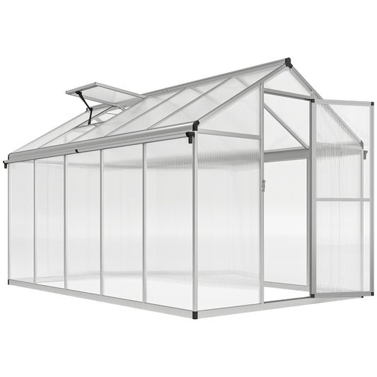 Photo of Outsunny 10 x 6ft Aluminium Frame Walk-In Greenhouse in Greenhouse colour on a white background