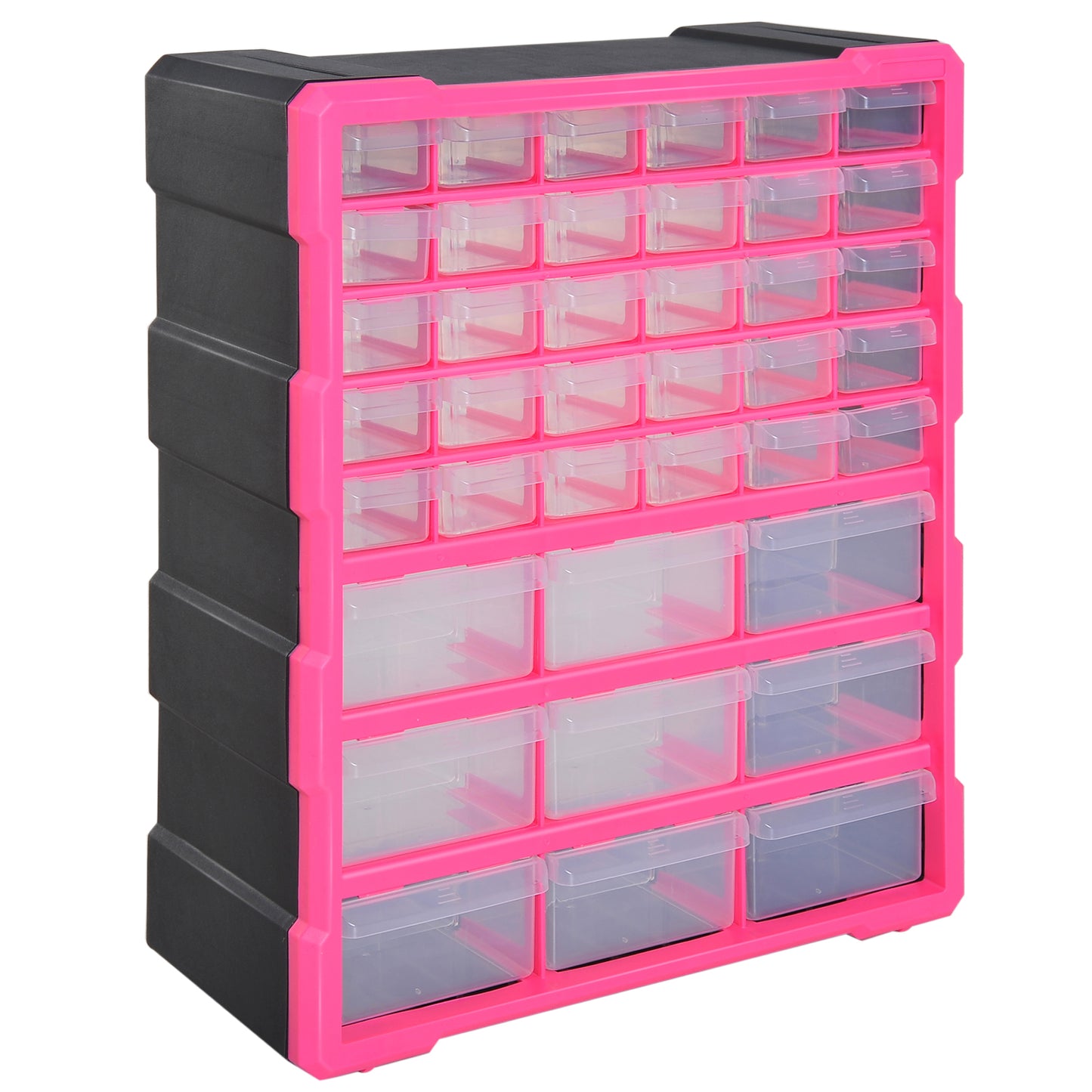 Photo of DURHAND 39 Drawers Parts Organiser Wall Mount Tools Storage Cabinet Small Nuts Bolts Garage Clear in Clear colour on a white background