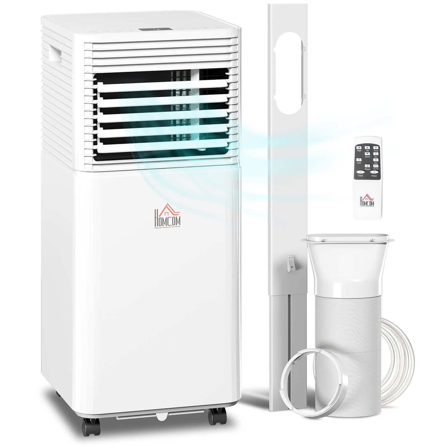Photo of HOMCOM 9000 BTU Portable Air Conditioner for Cooling Dehumidifier Fan, Air Conditioning Unit for Room up to 28m², with Remote, 24H Timer, Window Mount Kit, R290, A Energy Efficiency, 1122W in 1122W colour on a white background