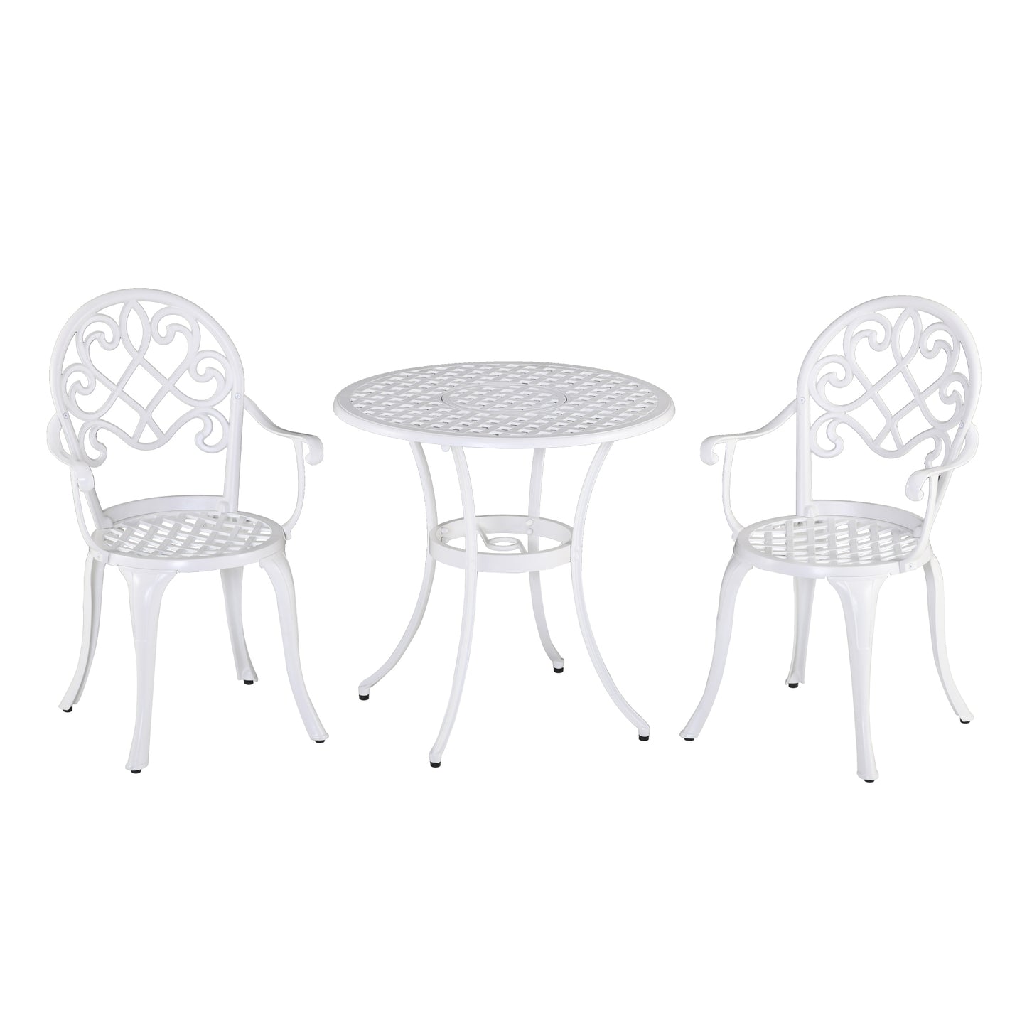 Photo of Outsunny Three-Piece Elegant Aluminium Garden Set - White in White colour on a white background