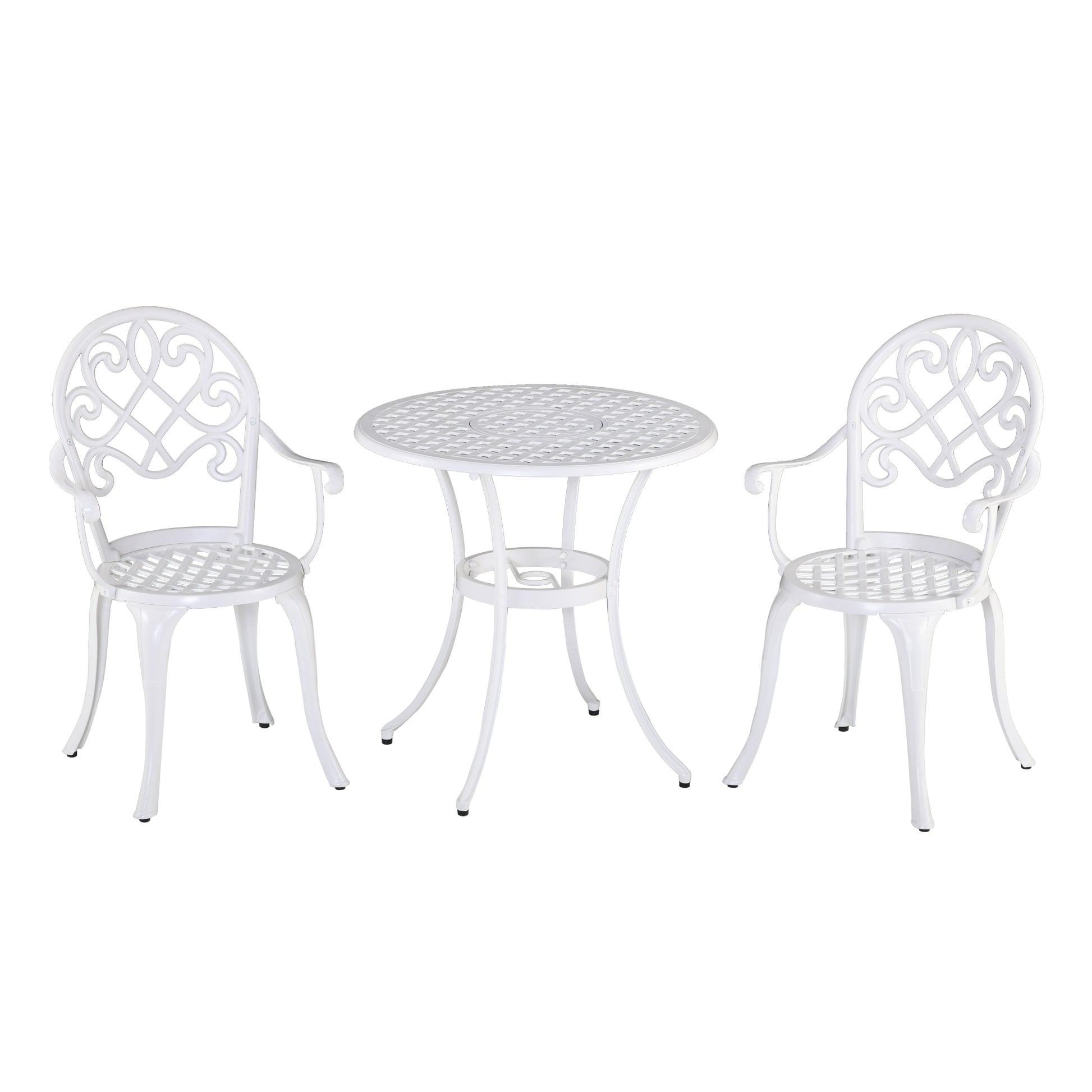 Photo of Outsunny Three-Piece Elegant Aluminium Garden Set - White in White colour on a white background