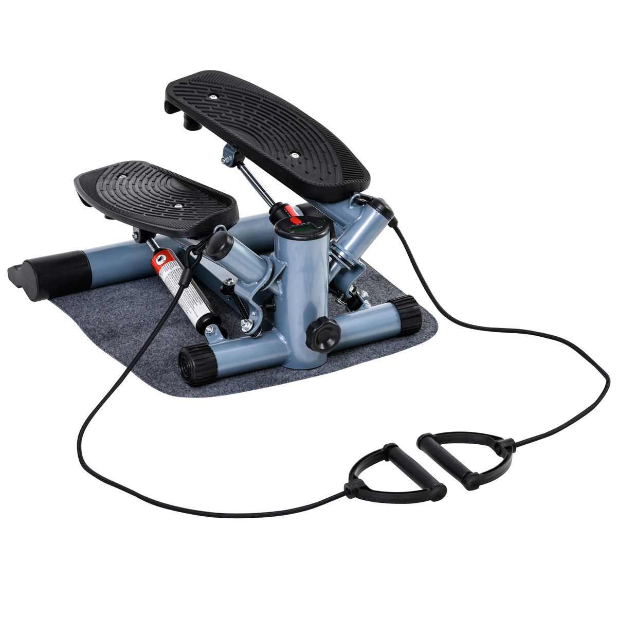 Photo of HOMCOM Mini Stepper Step Machine with Resistance Bands and Cushion Mat for Leg Arm Full Body Training Fitness Stair Stepper in Stepper colour on a white background