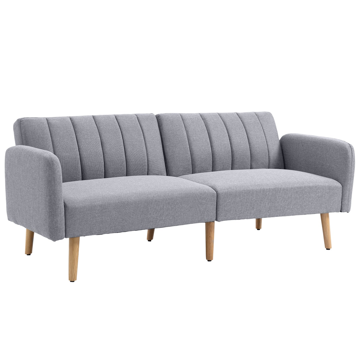 Photo of HOMCOM Three-Seater Sofa Bed, with Split Back - Light Grey in Grey colour on a white background
