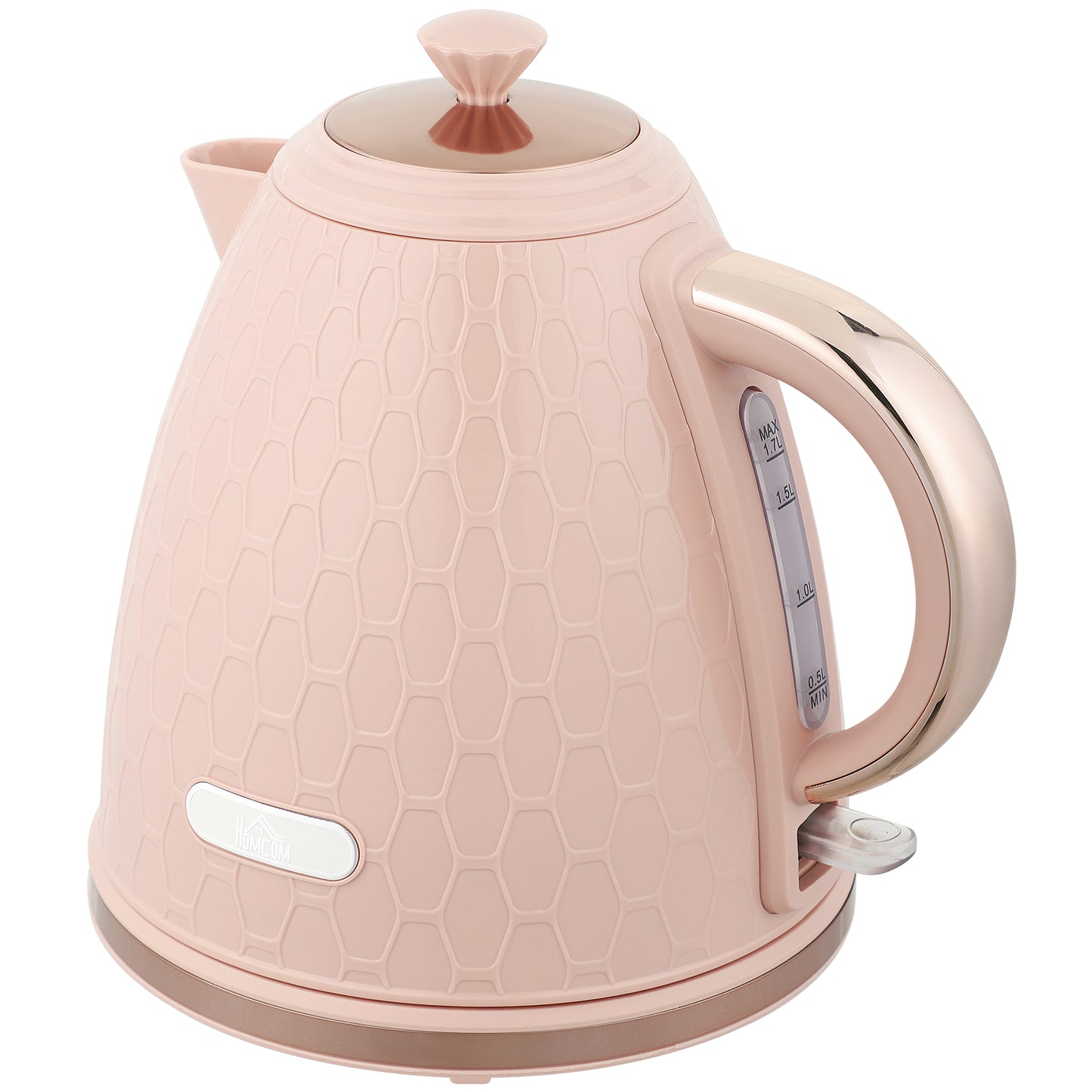 Photo of HOMCOM 3kW Rapid Boil Honeycomb Kettle - Light Pink in Pink colour on a white background