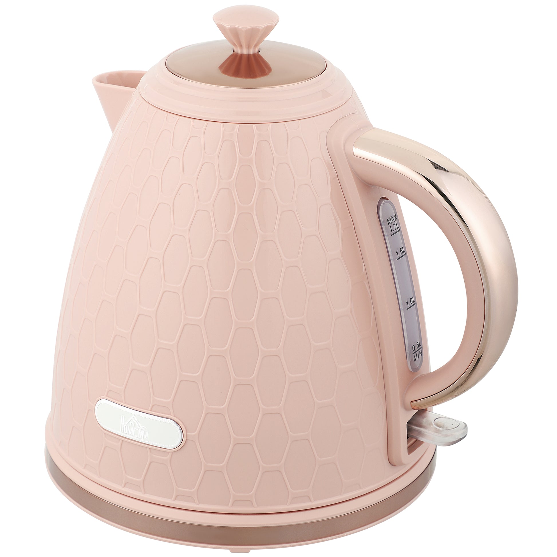 Photo of HOMCOM 3kW Rapid Boil Honeycomb Kettle - Light Pink in Pink colour on a white background