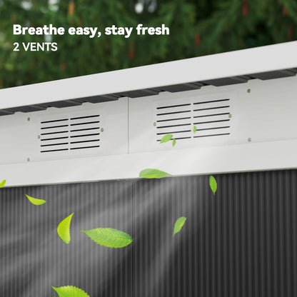 Outsunny shed roof detail showing two horizontal wall vents