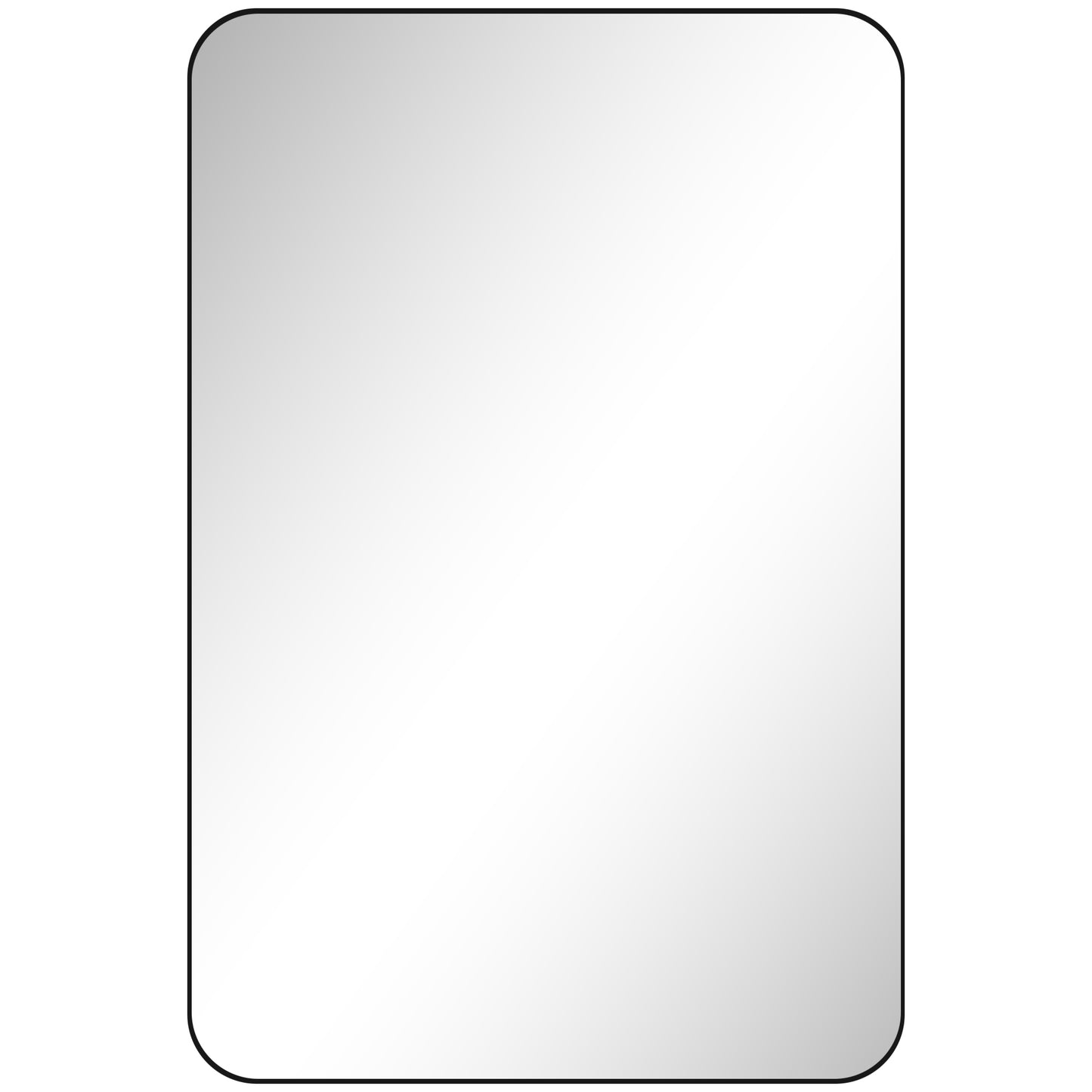 Photo of HOMCOM 90 x 60cm Curved Bathroom Mirror - Black in Black colour on a white background