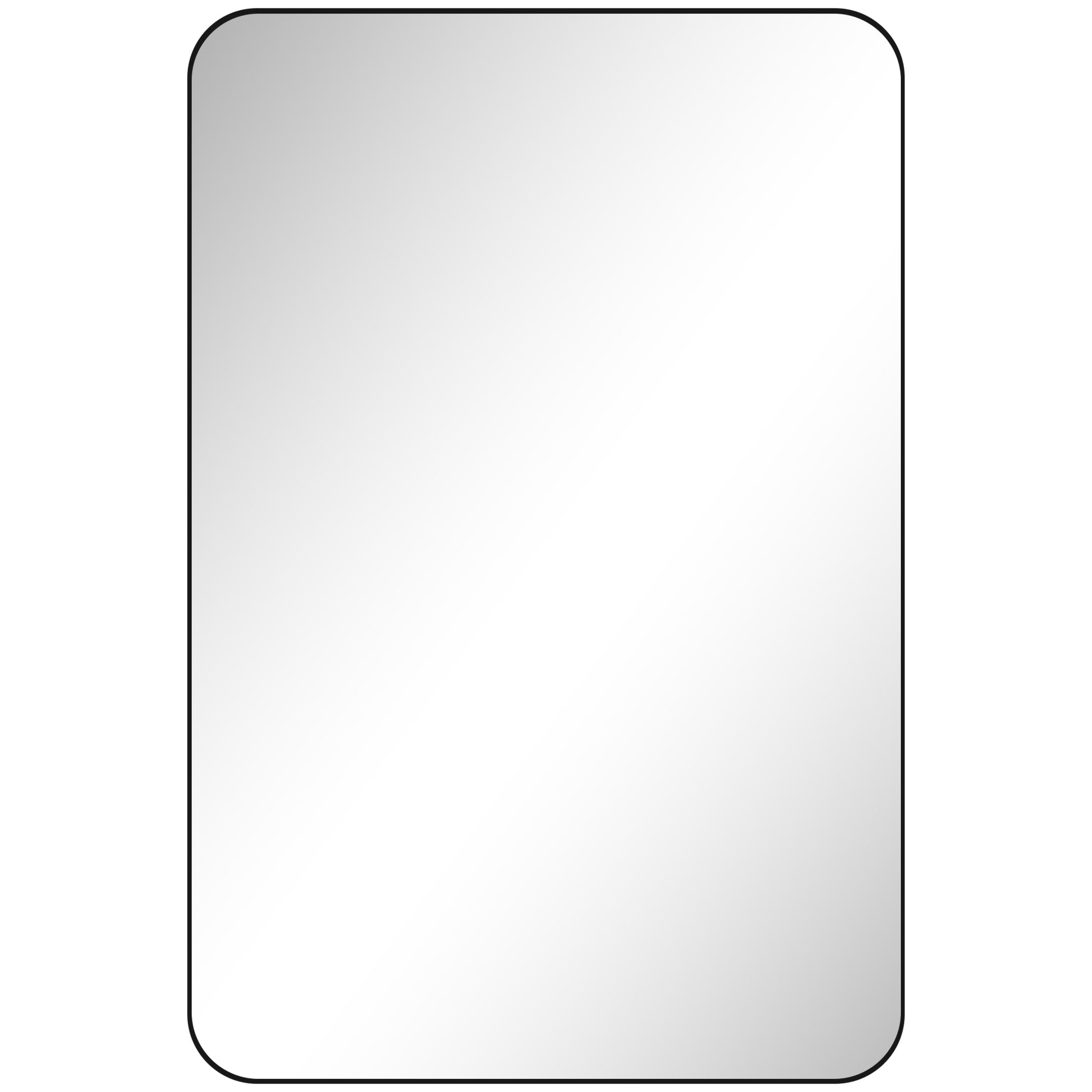 Photo of HOMCOM 90 x 60cm Curved Bathroom Mirror - Black in Black colour on a white background