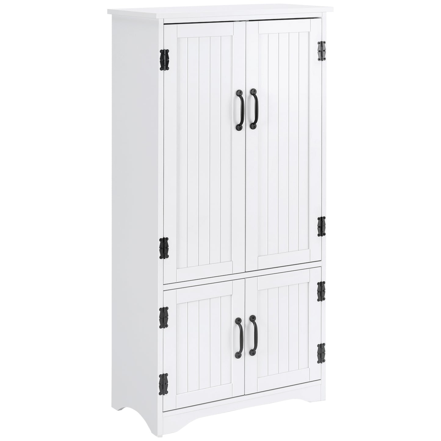 Photo of HOMCOM Accent Floor Storage Cabinet, Kitchen Cupboard Sideboard with Adjustable Shelves and 2 Lower Doors, White in White colour on a white background