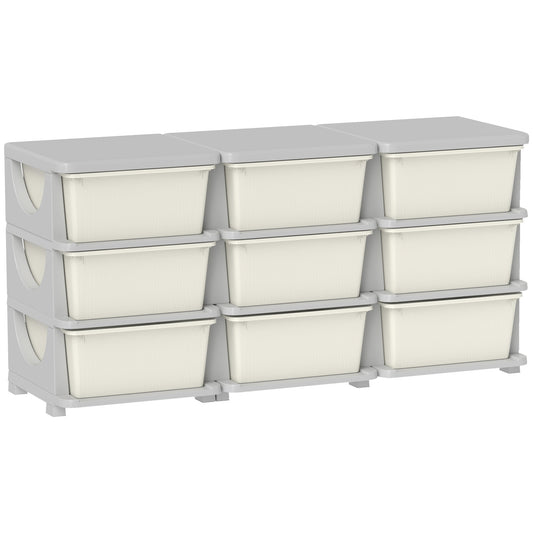 Photo of HOMCOM Kids Storage Unit, with Nine Drawers - Cream in Cream colour on a white background