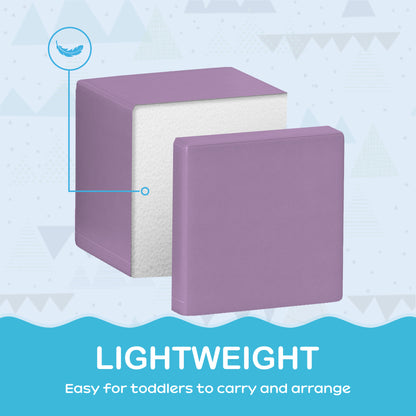 Purple HOMCOM foam play block shown with its soft inner core exposed