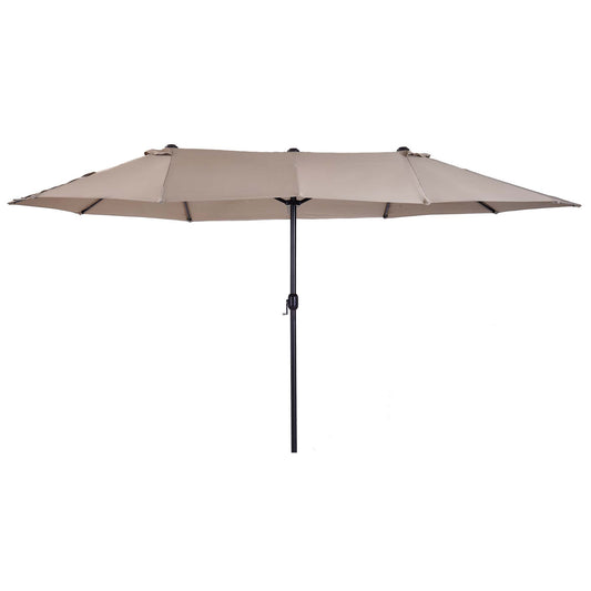 Photo of Outsunny 4.6m Double-Sided Patio Parasol Sun Umbrella-Tan in Umbrella-Tan colour on a white background