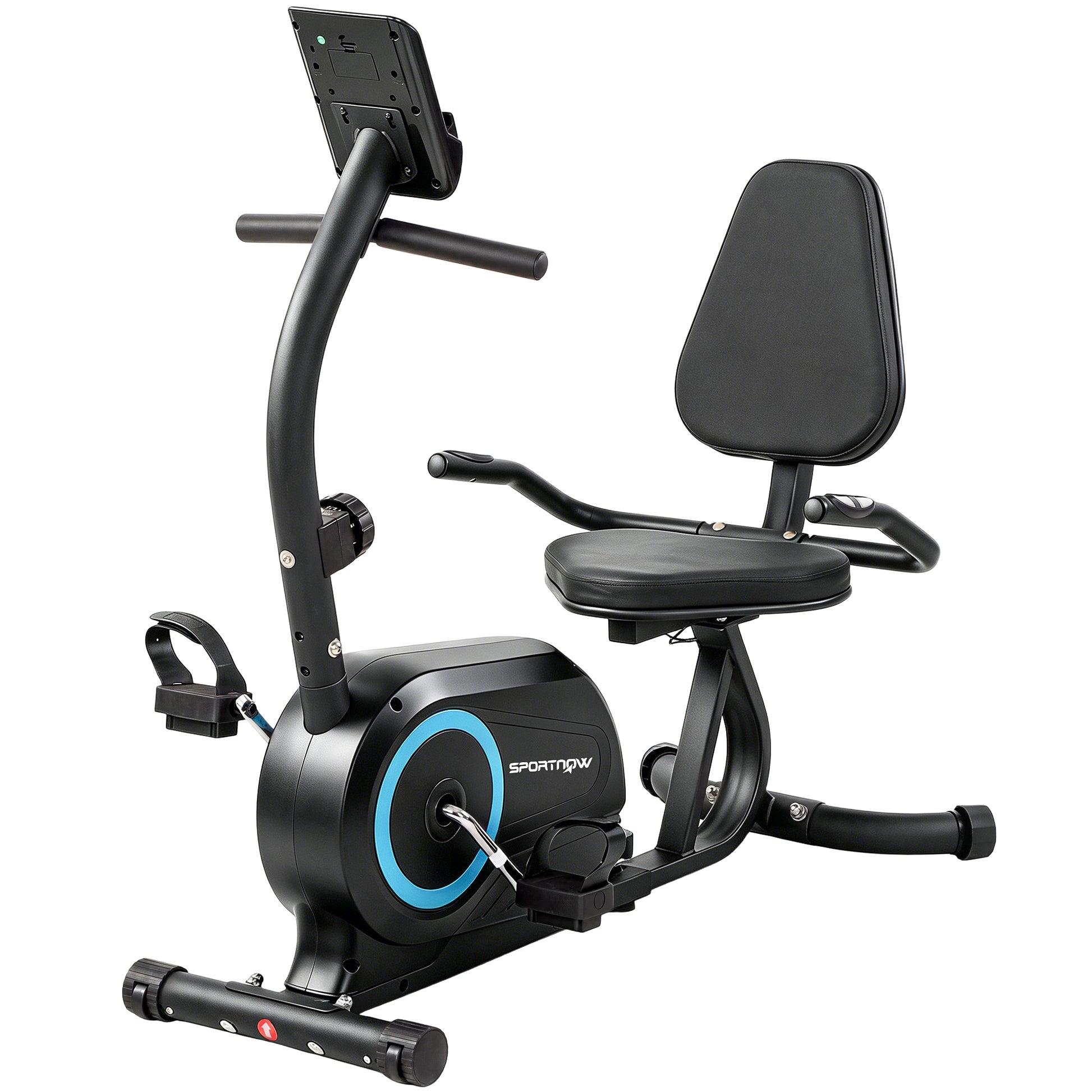 Photo of SPORTNOW Recumbent Exercise Bike for Home, Stationary Bike with Bluetooth, App Connectivity, Quiet 8-Level Magnetic Resistance in Resistance colour on a white background