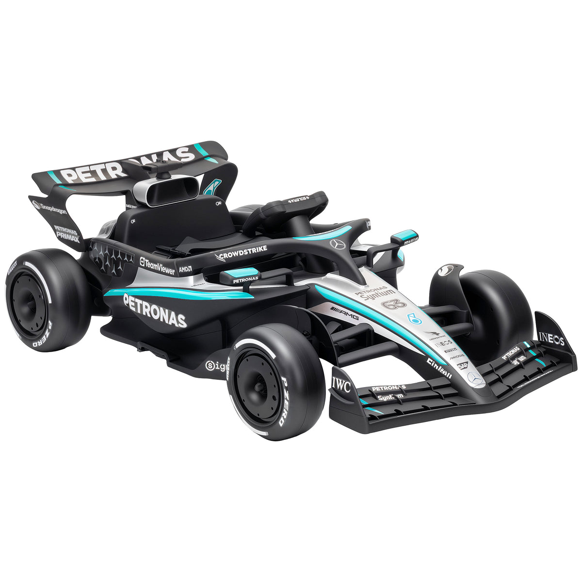 Photo of AIYAPLAY Licensed Mercedes-AMG PETRONAS F1 12V Electric Go Kart for Kids with Remote, Rear Suspension, Soft Start and 3 Speeds in Speeds colour on a white background