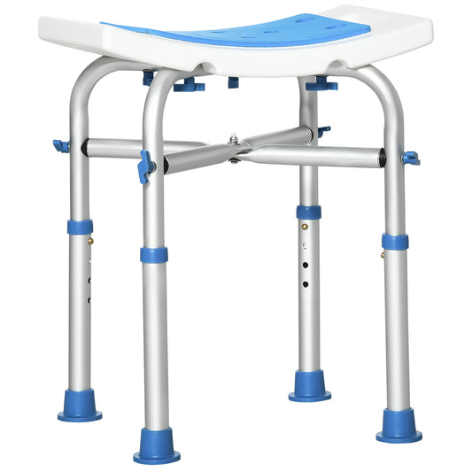 Photo of HOMCOM 44-51.5cm Aluminium Frame Shower/Bath Stool - Blue in Blue colour on a white background