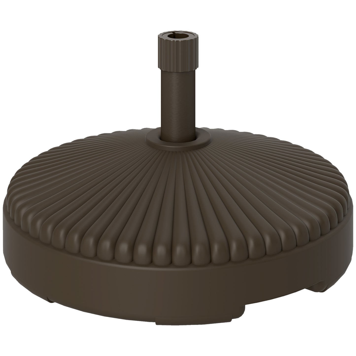 Photo of Outsunny Garden Parasol Base Holder, 28kg Sand Filled, 23kg Water Filled, Sun Umbrella Base Outdoor Umbrella Stand Weight, Brown in Brown colour on a white background