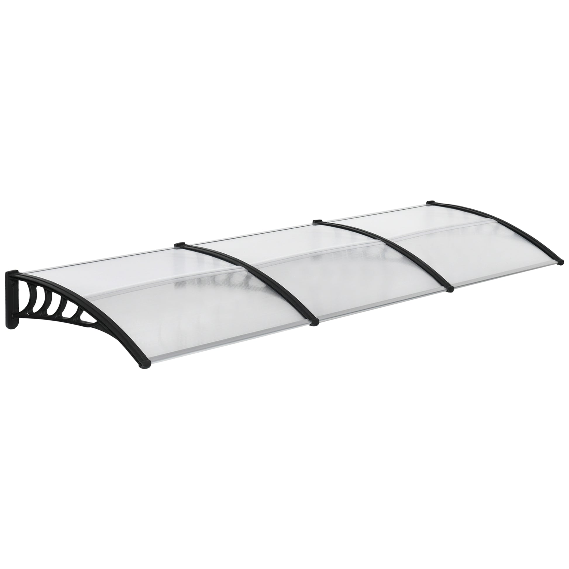 Photo of Outsunny Front Door Canopy, Outdoor Awning, Rain Shelter, 303 x 96cm , Clear in Clear colour on a white background