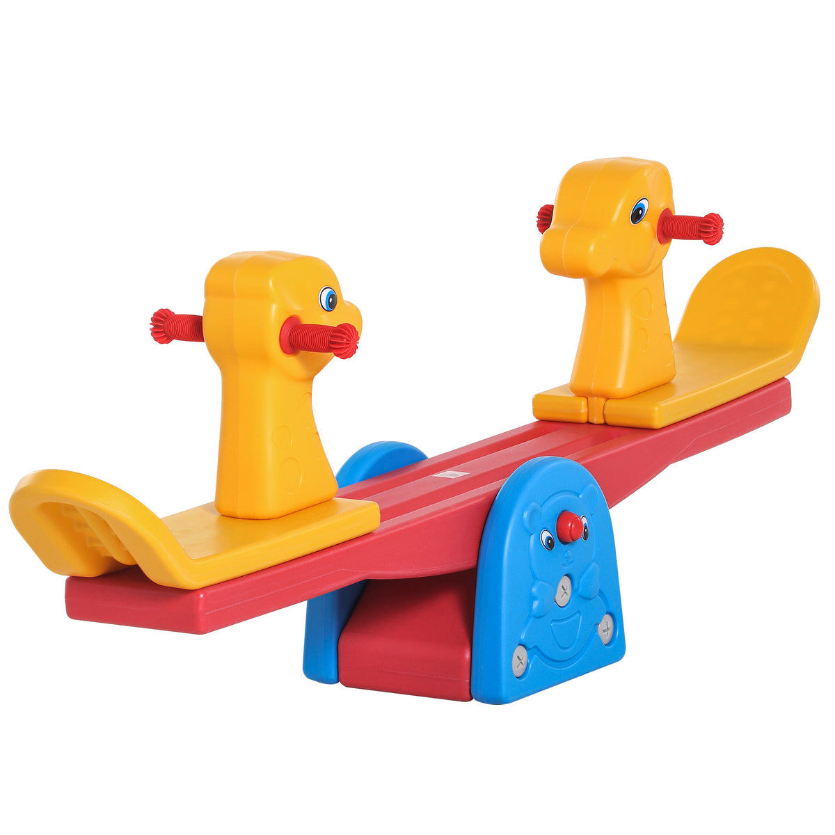 Photo of HOMCOM Kids Seesaw Teeter Totter 2 Seats with Easy-Grip Handles, Indoor Outdoor Living Room Playroom Garden, for 1-4 years old in old colour on a white background
