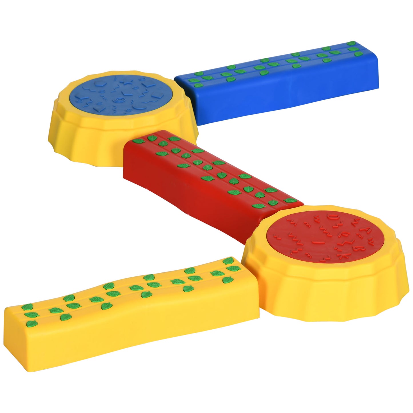 Photo of Outsunny Five-Piece Kids Stepping Stones and Balance Bridge w/ Non-Slip Surface & Bottom. for Toddlers - Multicoloured in Multicoloured colour on a white background