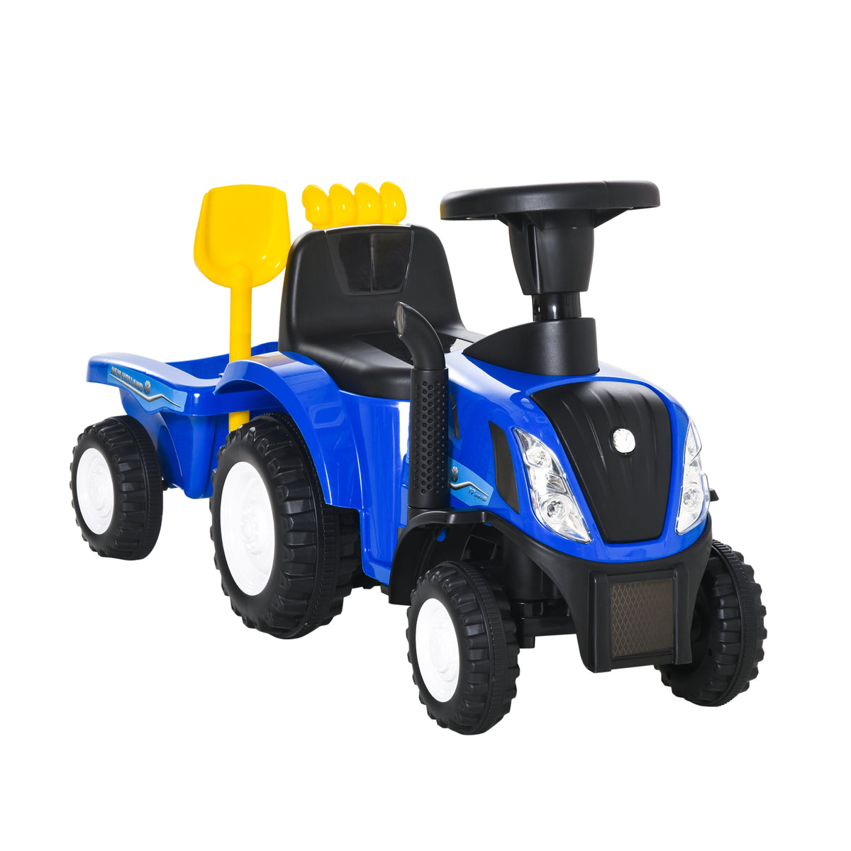 Photo of HOMCOM Ride On Tractor Toddler Walker Foot To Floor Slider w/ Horn Storage Steering Wheel for 1-3 Years Old Blue in Blue colour on a white background