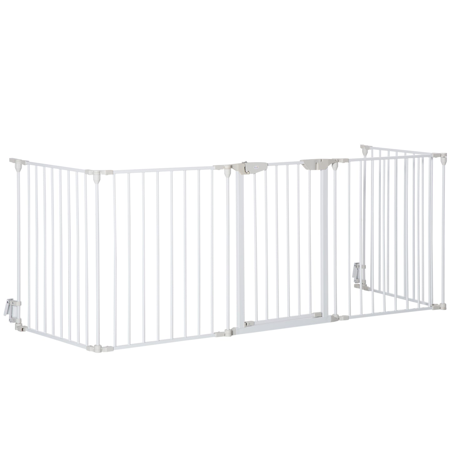 Photo of PawHut 5 Panels Pet Playpen Metal Fence w/ Walk Through Door - White in White colour on a white background