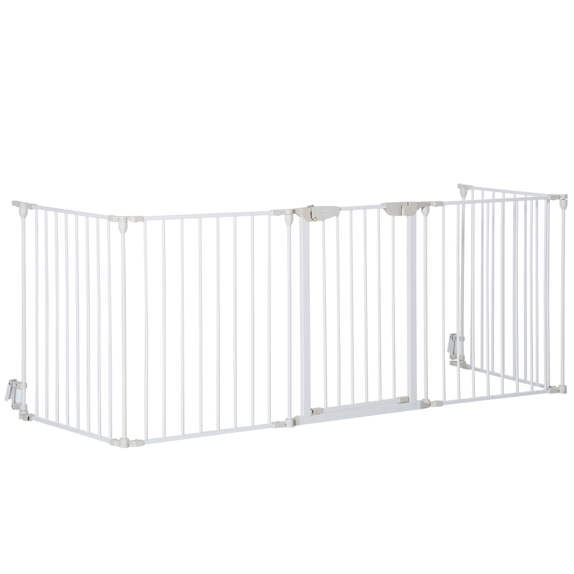 Photo of PawHut 5 Panels Pet Playpen Metal Fence w/ Walk Through Door - White in White colour on a white background