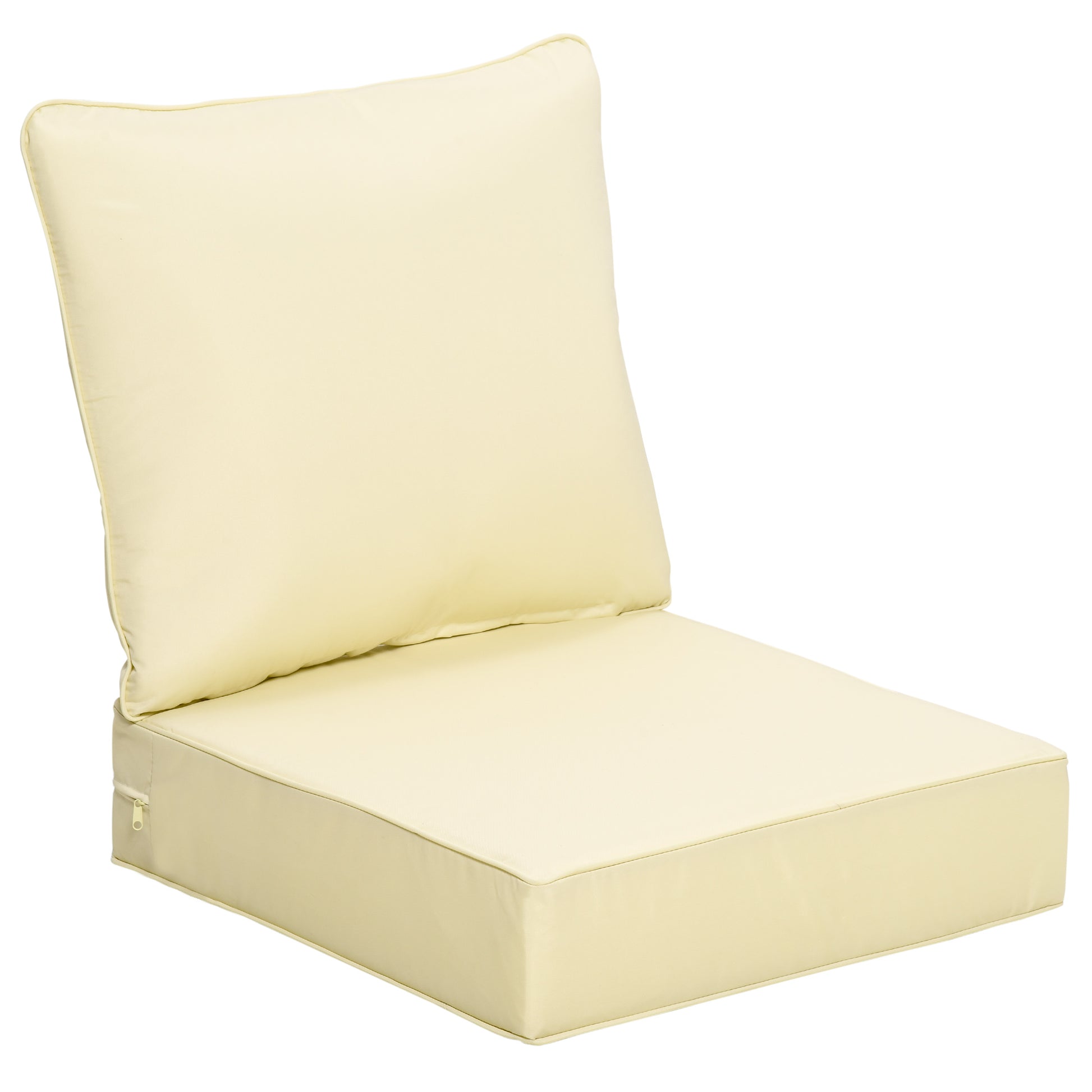 Photo of Outsunny Outdoor Seat and Back Cushion Set Patio Deep Seating Chair Replacement Cushion in Cushion colour on a white background