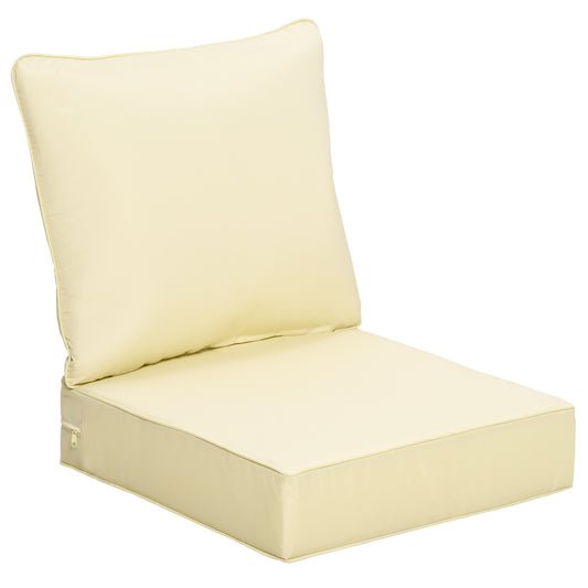 Photo of Outsunny Outdoor Seat and Back Cushion Set Patio Deep Seating Chair Replacement Cushion in Cushion colour on a white background