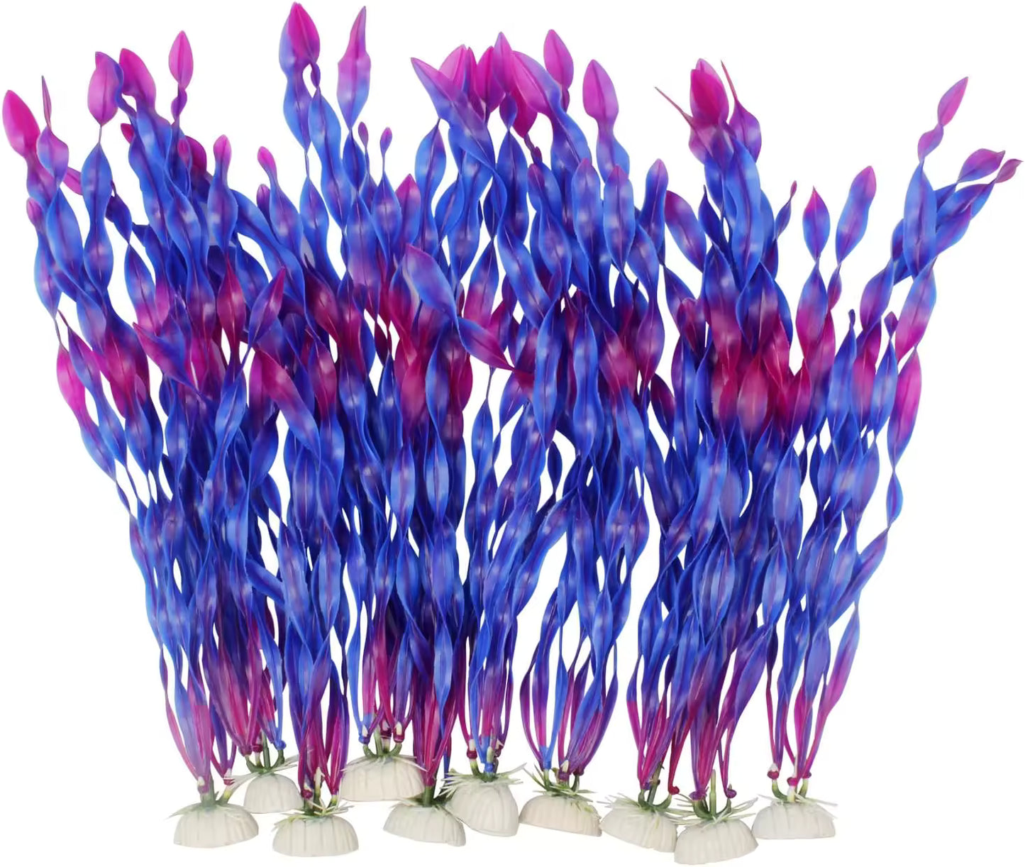 10 Pack - Artificial Seaweed Water Plants for Aquarium, Plastic Fish Tank Plant Decorations