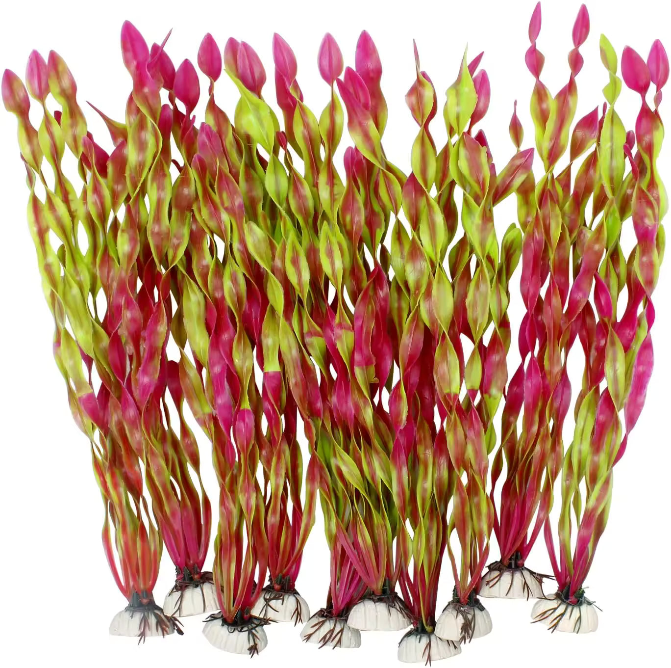 10 Pack - Artificial Seaweed Water Plants for Aquarium, Plastic Fish Tank Plant Decorations
