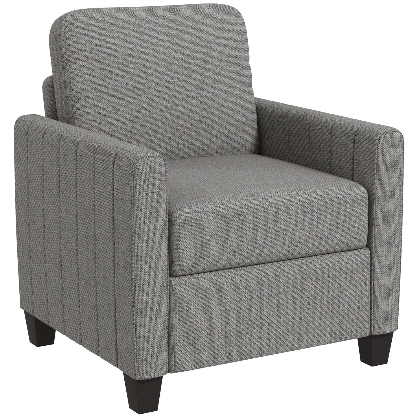 Photo of HOMCOM Modern Boxy Linen-Look Armchair - Light Grey in Grey colour on a white background