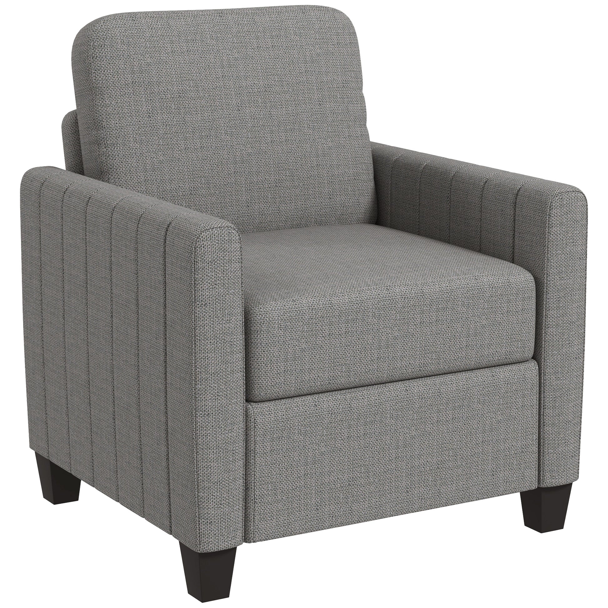 Photo of HOMCOM Modern Boxy Linen-Look Armchair - Light Grey in Grey colour on a white background