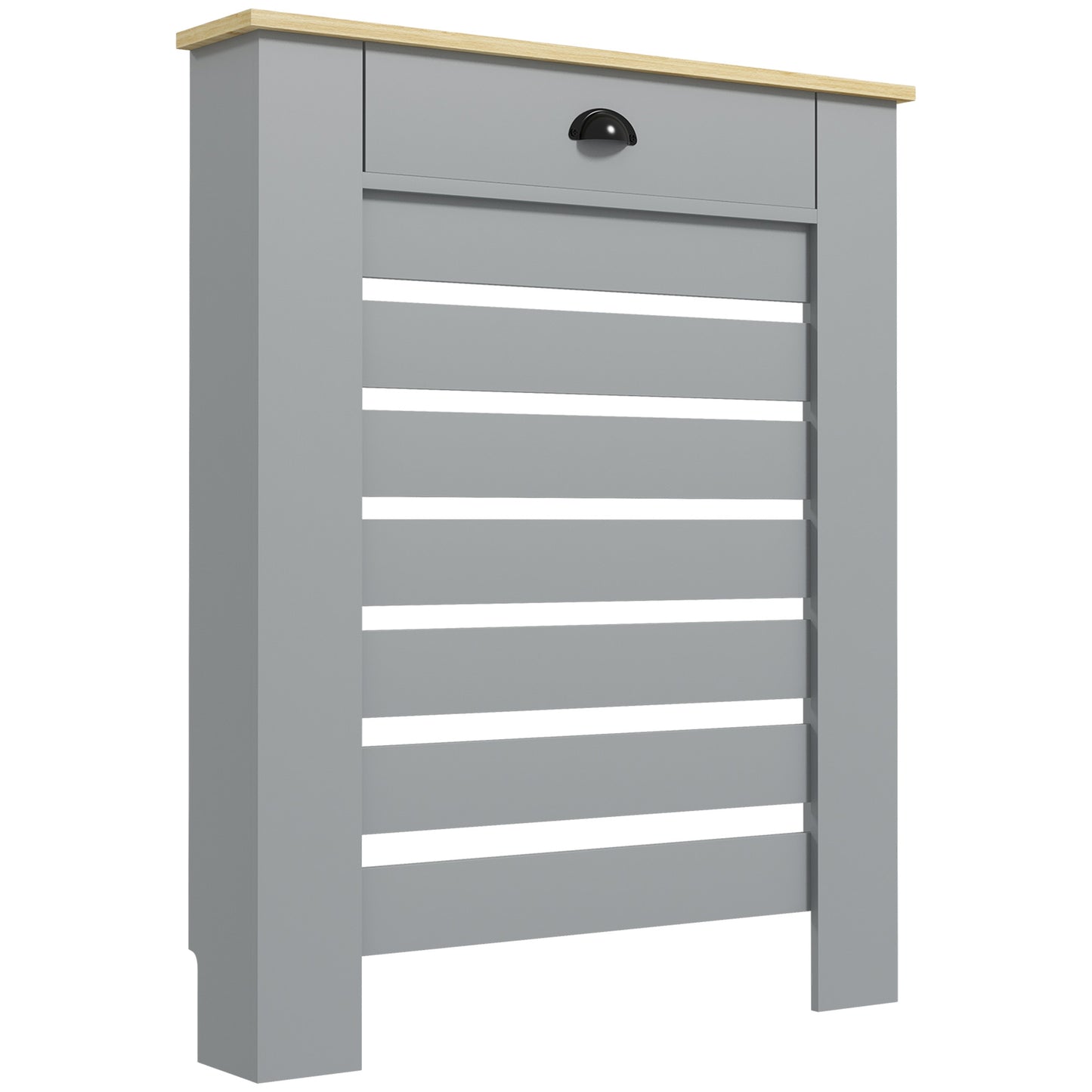Photo of HOMCOM 95.5H x 78Wcm Radiator Cover, with Drawer - Grey in Grey colour on a white background