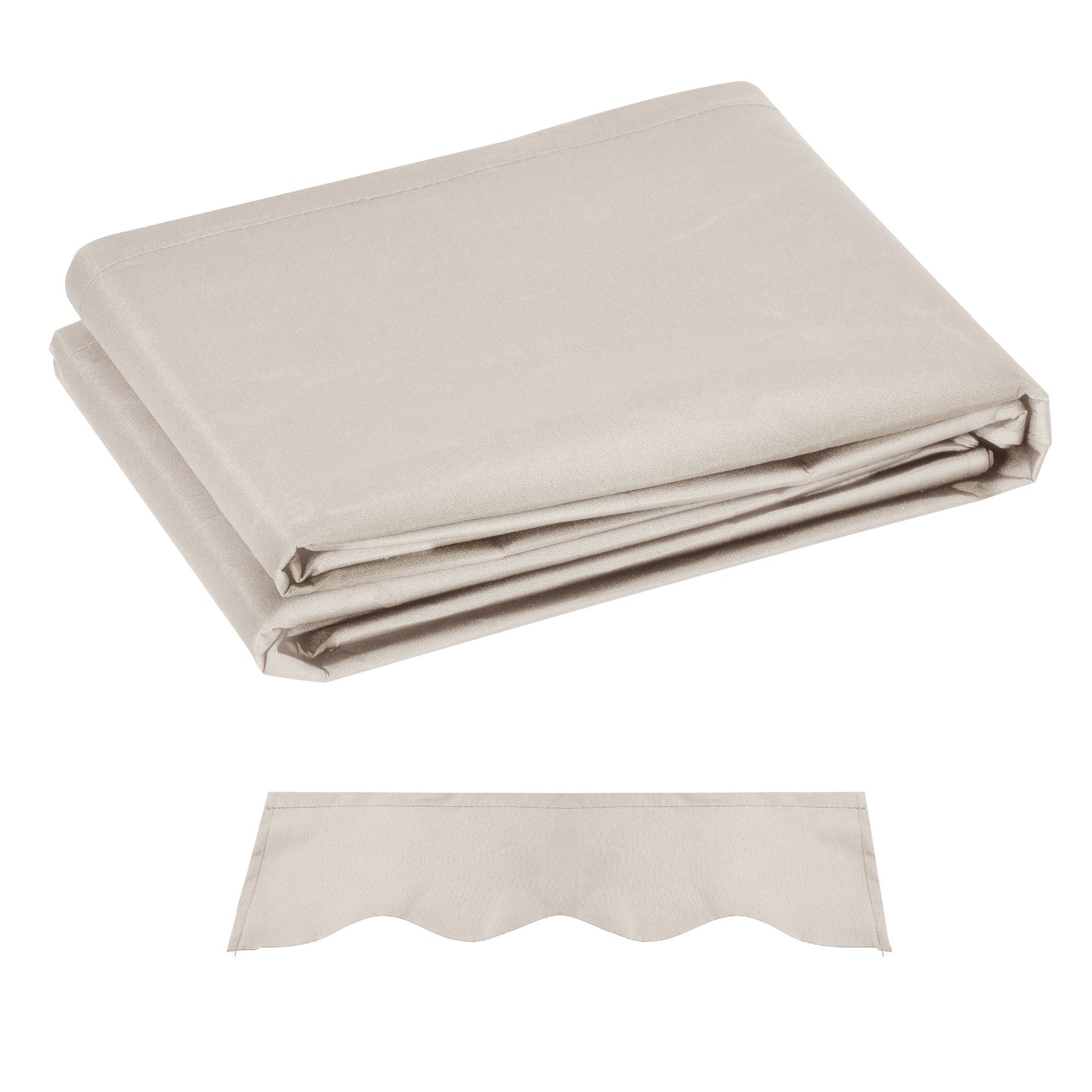 Photo of Outsunny Awning Replacement Canopy, Water Resistant UPF 50+ Sun Shade Cover for 3 x 2.5 m Garden Awning (Fabric Only), Cream White in White colour on a white background