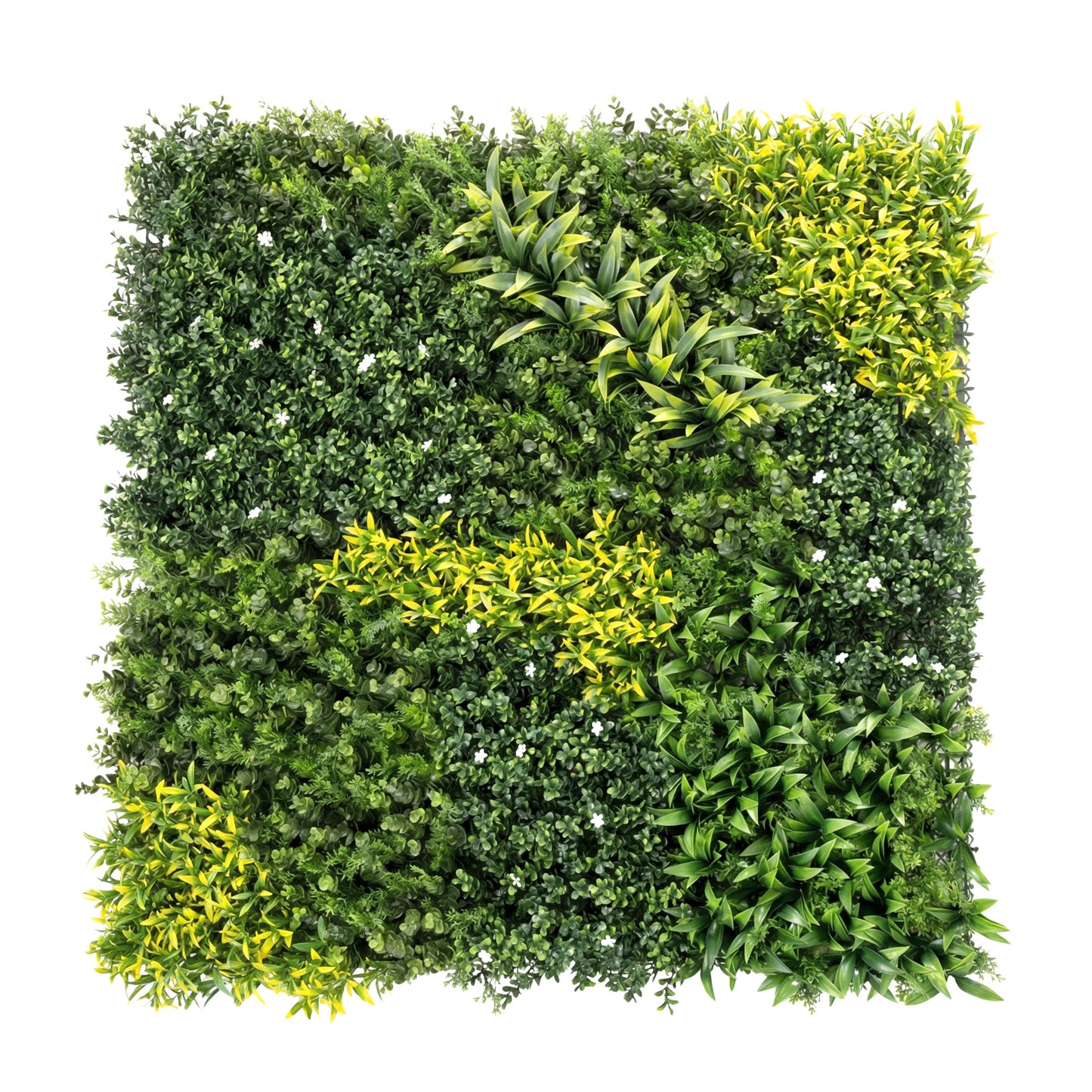 Photo of Outsunny Artificial Plant Wall Panel, 100x100 cm Artificial Grass Backdrop Wall, Green in Green colour on a white background