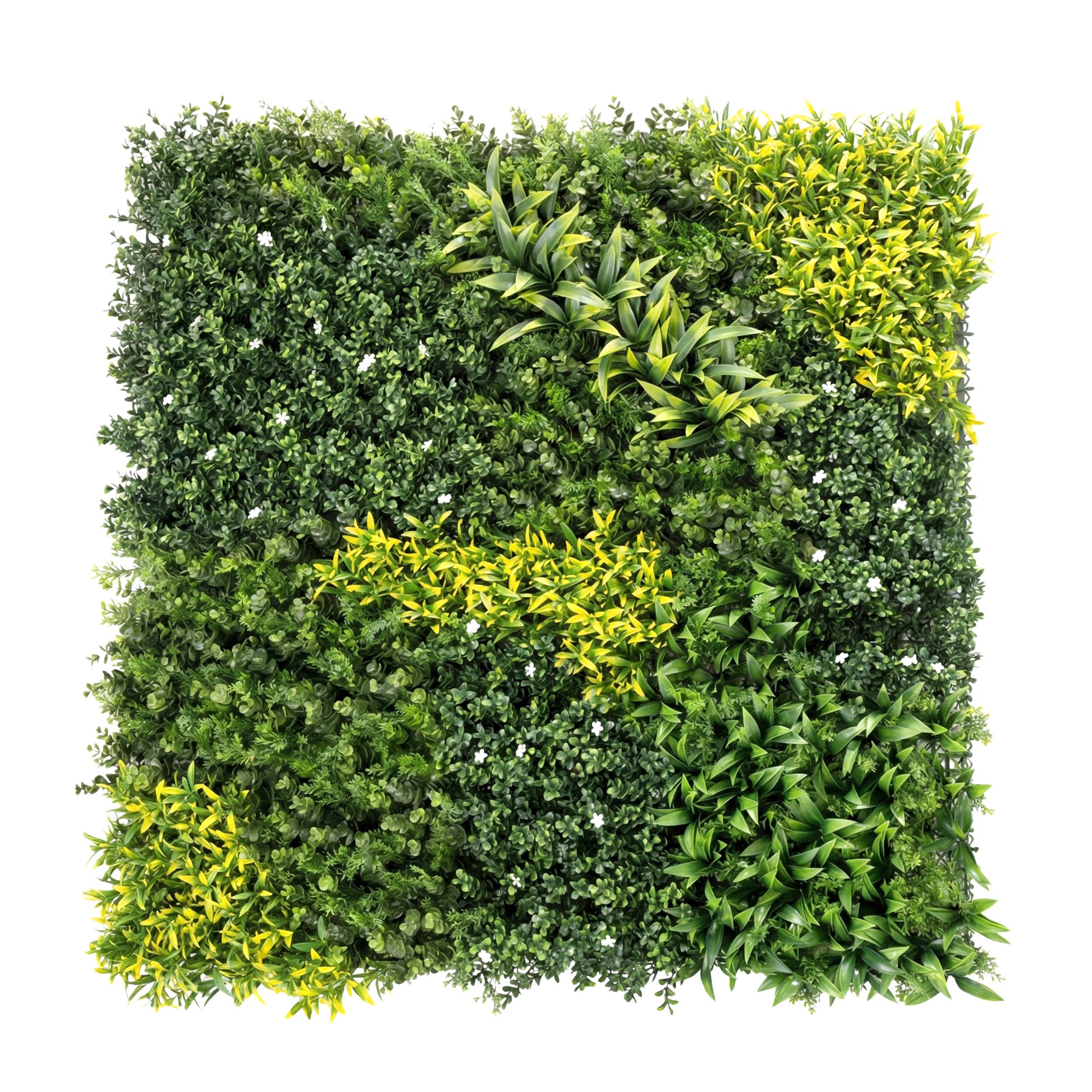 Photo of Outsunny Artificial Plant Wall Panel, 100x100 cm Artificial Grass Backdrop Wall, Green in Green colour on a white background