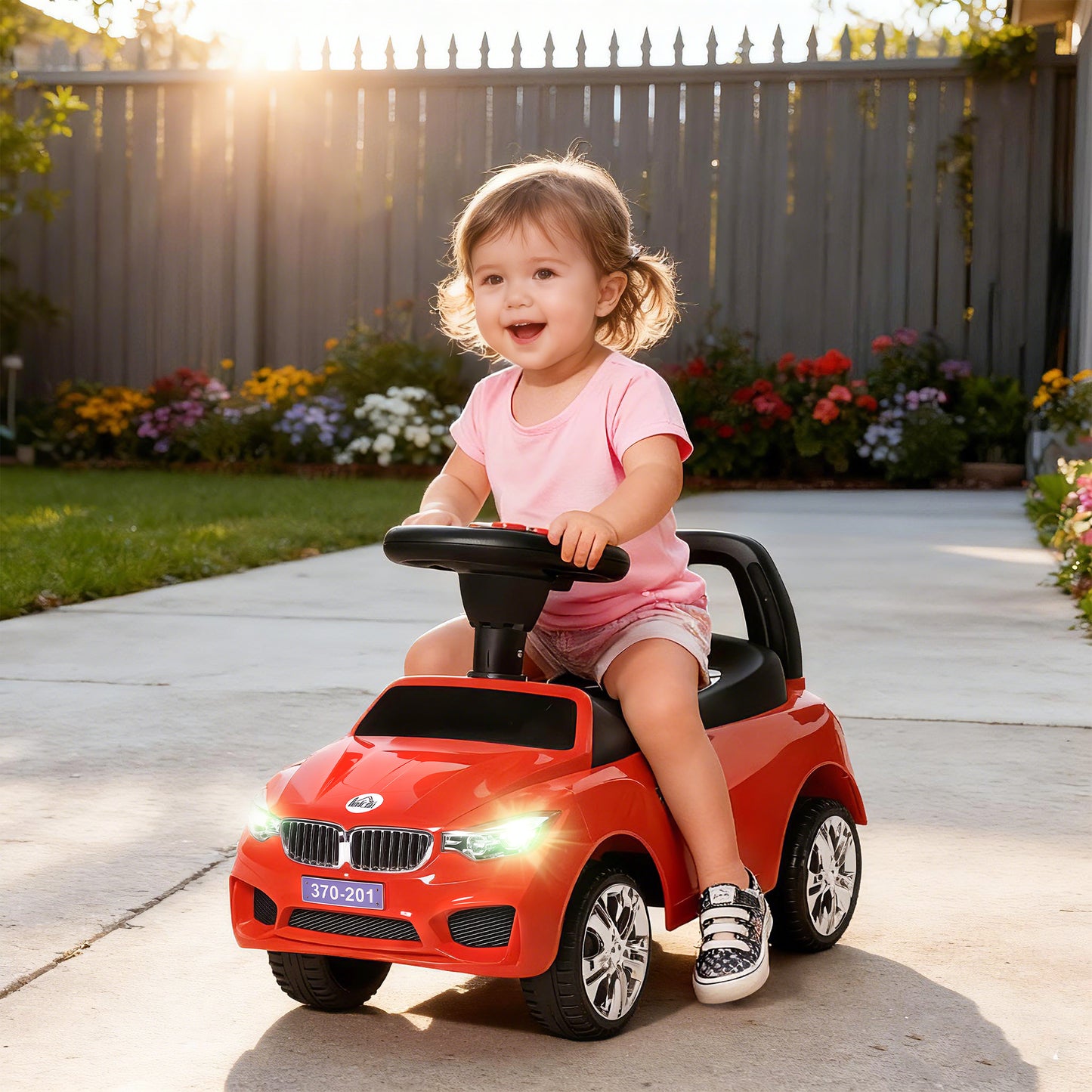 HOMCOM Ride on Car Baby Toddler Walker Foot to Floor Sliding Car Slider, Red