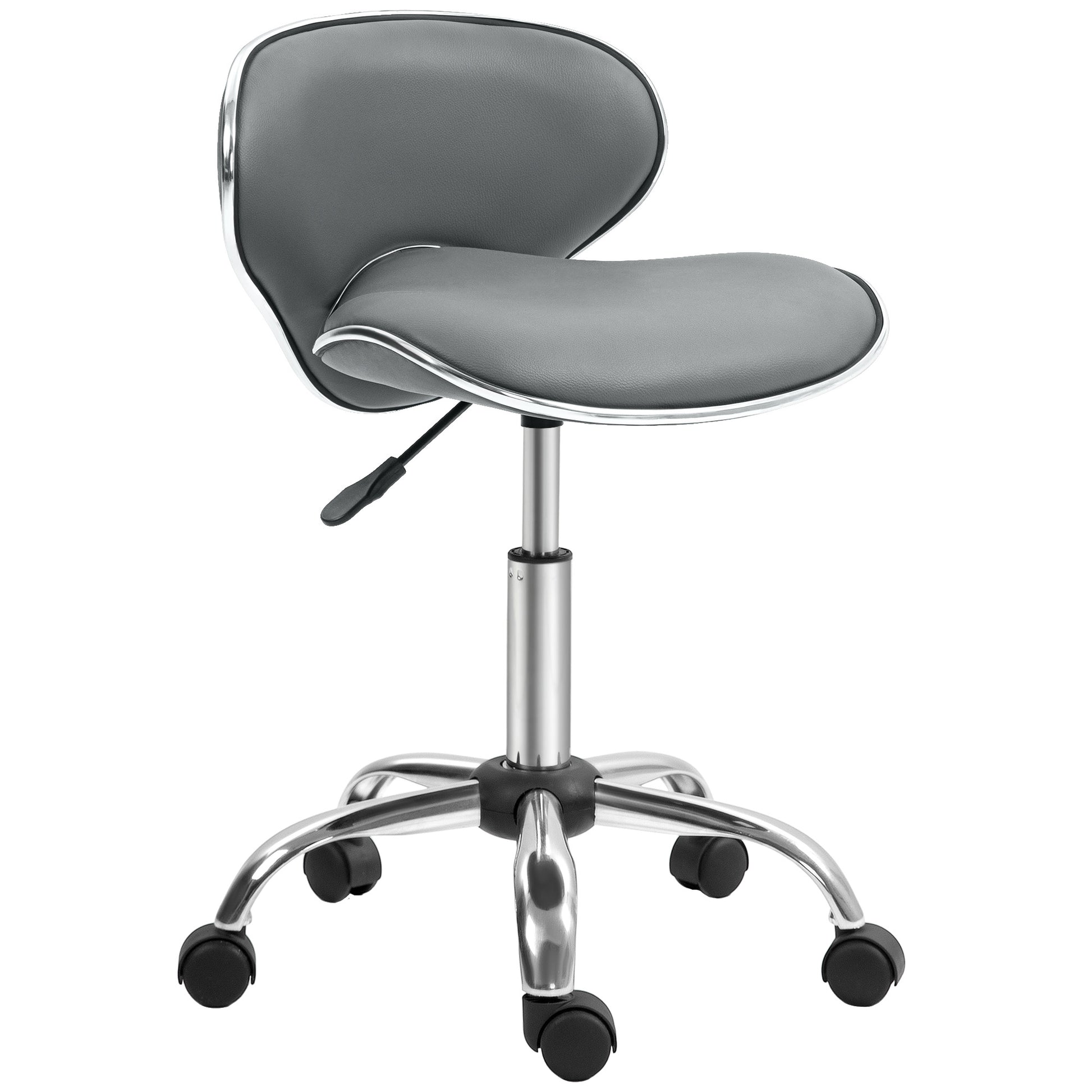 Photo of HOMCOM Adjustable Rolling Swivel Beauty Salon Chair, Stool for Spa, Grey in Grey colour on a white background