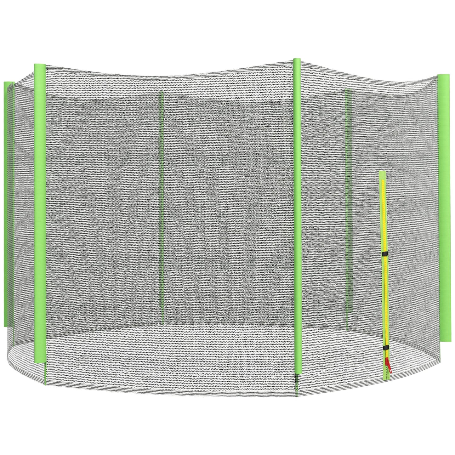 Photo of SPORTNOW 10ft Trampoline Net Replacement with 6 Plastic Pole Covers, Weather-Resistant Trampoline Netting Replacement with Zipped Entrance, Poles Not Included, Green in Green colour on a white background