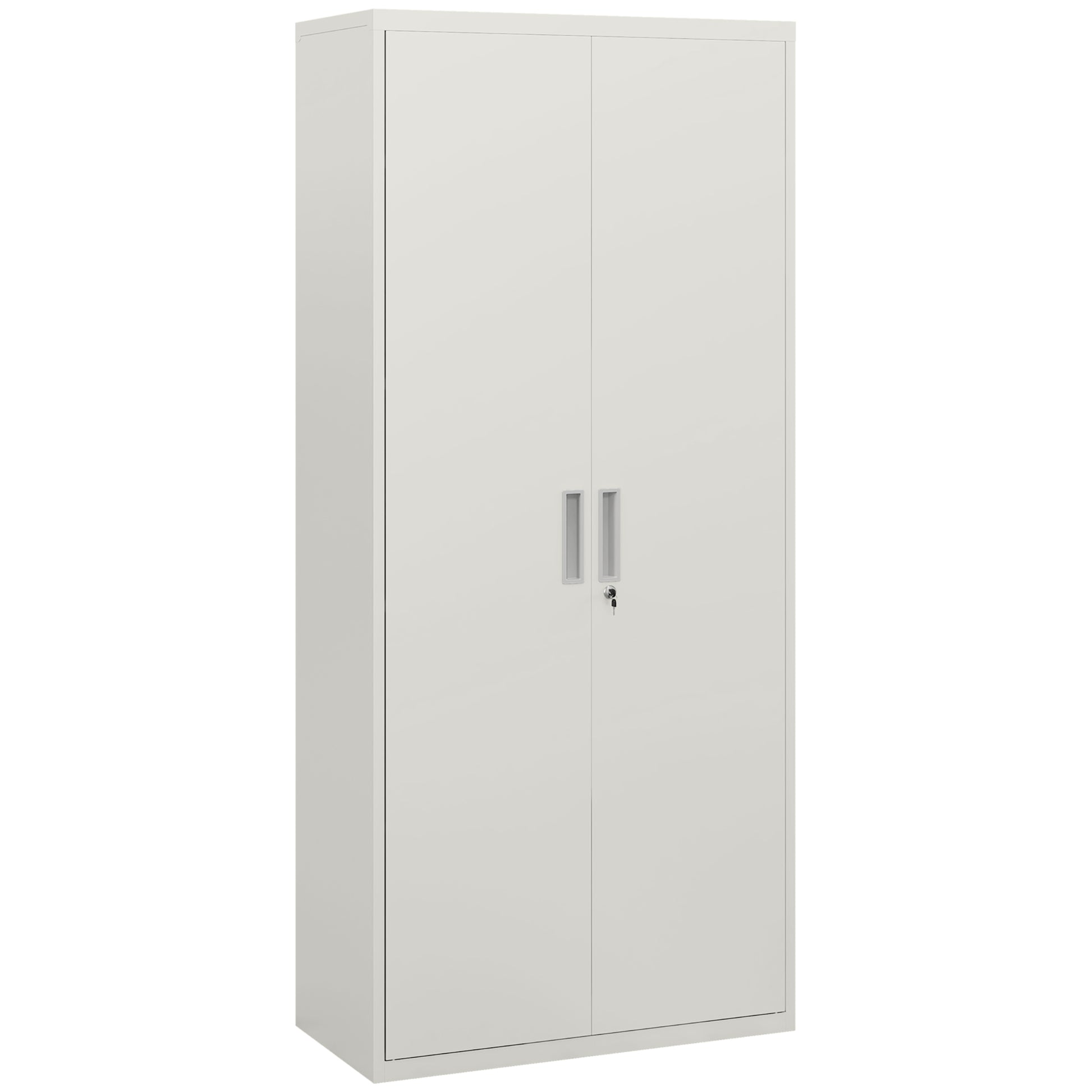 Photo of HOMCOM Five Shelf Lockable Steel Office Cabinet - White in White colour on a white background