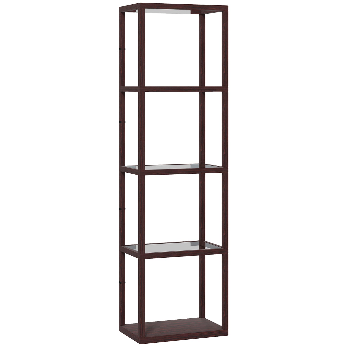 Photo of HOMCOM Four-Shelf Floor Lamp - Dark Brown in Brown colour on a white background