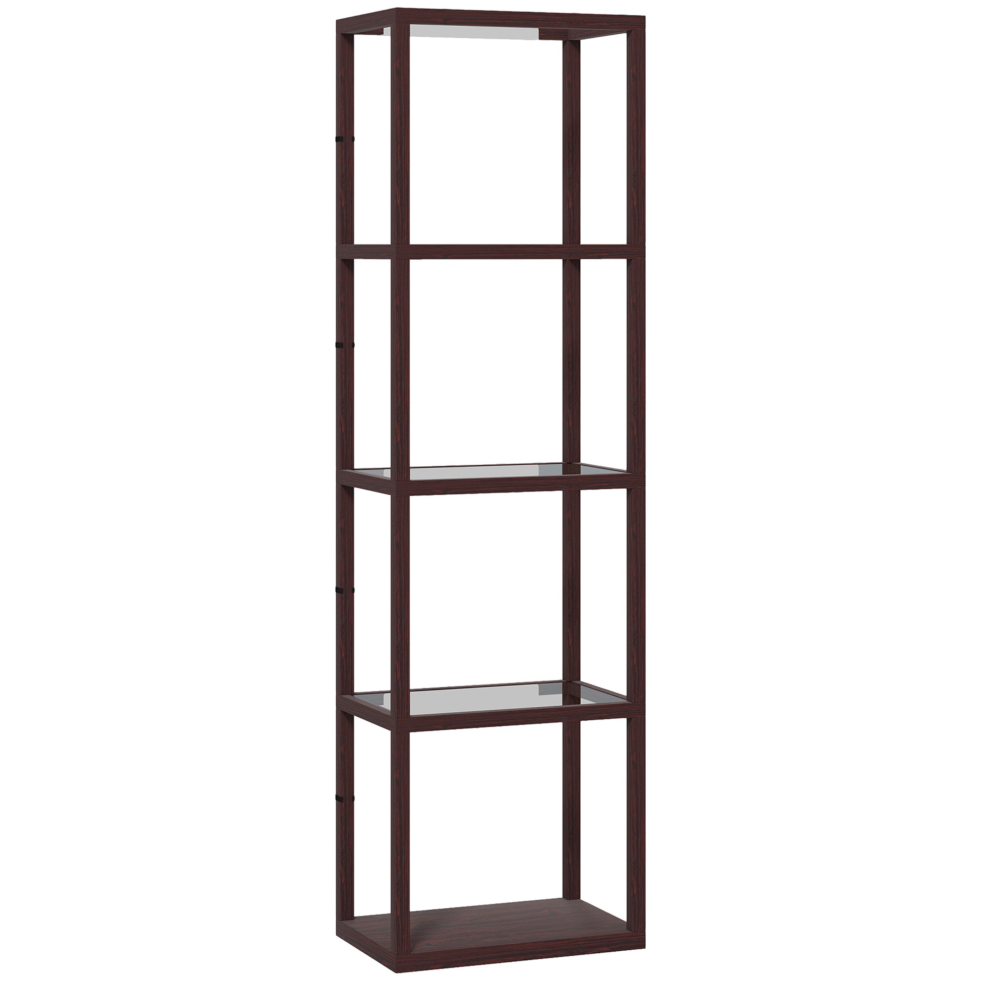 Photo of HOMCOM Four-Shelf Floor Lamp - Dark Brown in Brown colour on a white background
