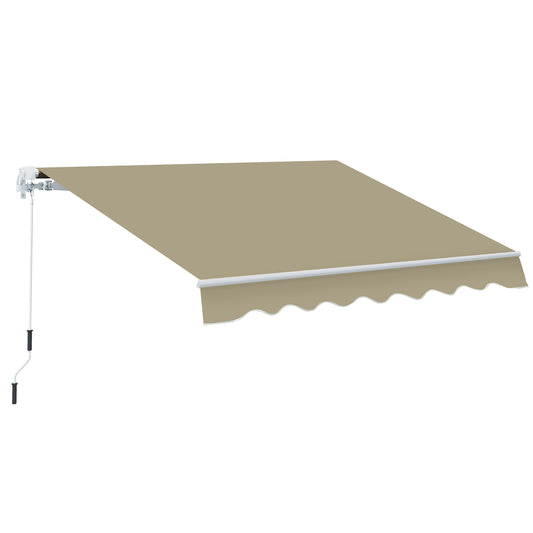 Photo of Outsunny 2.5x2 m Manual Retractable Awning-Khaki Canopy, White Frame in Frame colour on a white background