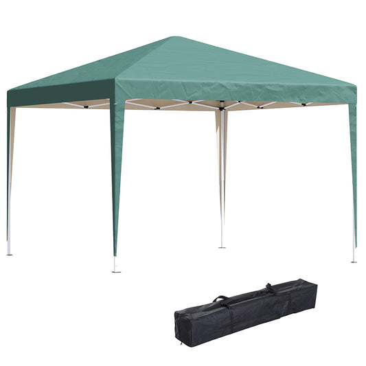 Photo of Outsunny 3 x 3M Garden Pop Up Gazebo Height Adjustable Marquee Party Tent Wedding Canopy with Carrying Bag, Green in Green colour on a white background